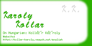 karoly kollar business card